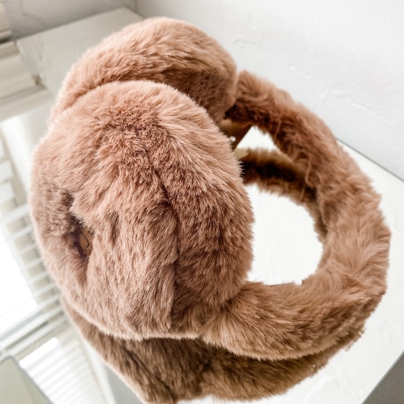 C.C. Brand Ear Muffs Faux Fur Brown Pink Cream - Picture 5 of 8